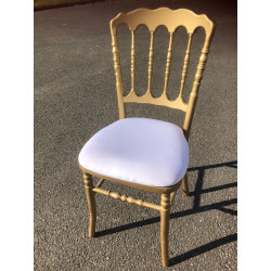 CHAISE NAPOLEON DOREE ASSISE BLANCHE